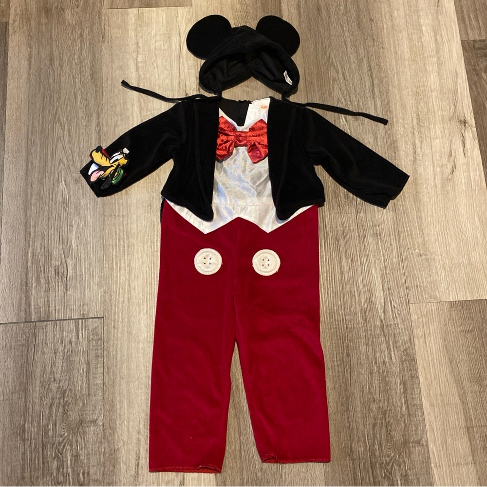 Disney Mickey Mouse Costume - Black, Red, and White size 12-18 months
